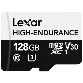 LEXAR microSD High Endurance kartes 128GB C10 A1 U1 V30 100/45MB/s