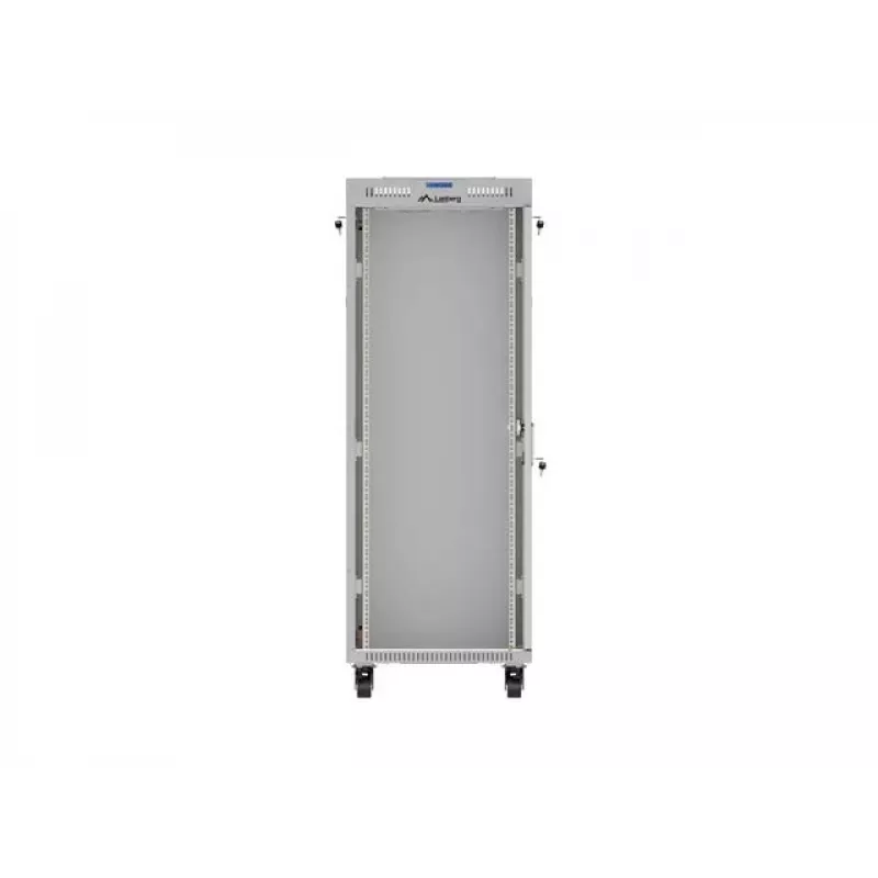 LANBERG 19 collu 32U stāvošais skapis 600×600 mm pelēks ar perforētām durvīm un LCD (plakanā iepakojumā)