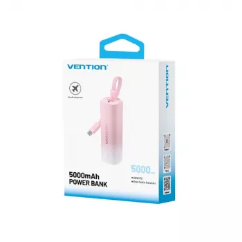 Power bank Vention FHWR0, pārnēsājams USB-C/USB-A lādētājs, universāla saderība