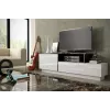 Cama TV skapis SIGMA 3 180 balts/balts glancēts + melns