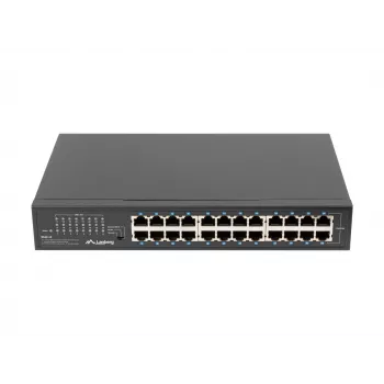 Nepārvaldāms slēdzis LANBERG RSGE-24 — 24× Gigabit Ethernet 1U, statīvs, melns