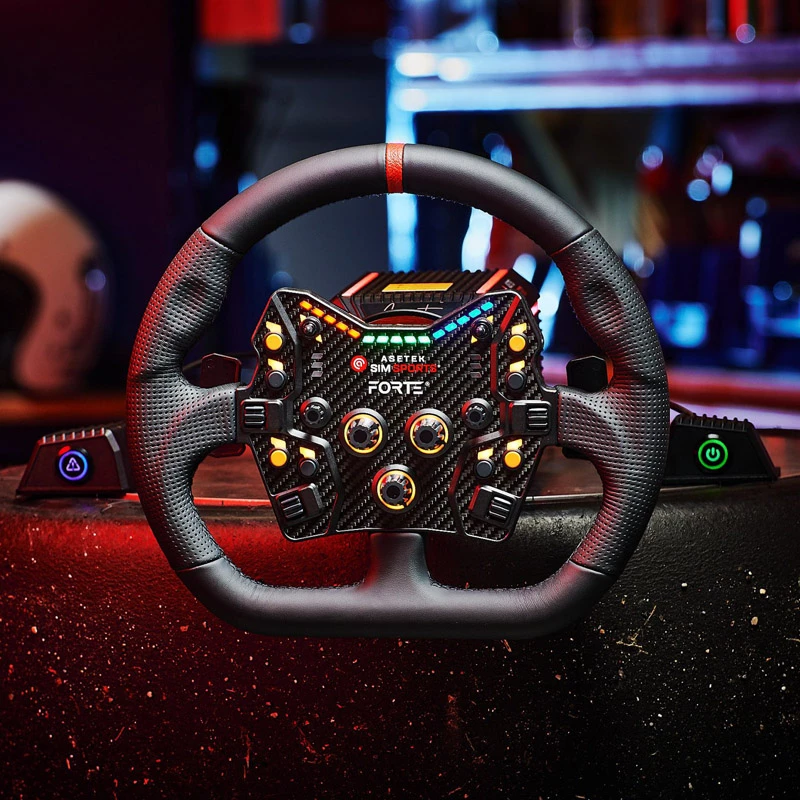 Asetek SimSports GT Stūre - Slēgts D, āda - melna