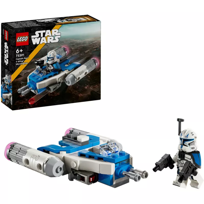 LEGO Star Wars: Captain Rex Y-Wing Microfighter — būvējams zvaigžņu kuģis ar minifigūru, 99 detaļas, 6+ gadiem