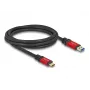 USB kabelis DeLOCK 80618 10 Gbps Type-A uz Type-C 2m sarkans metāls