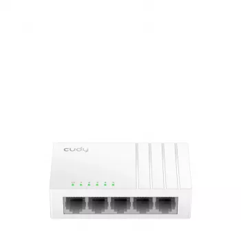 Tīkla slēdzis Cudy GS105U — Nepārvaldāms 5 portu Gigabit Ethernet (10/100/1000), balts, 5 V
