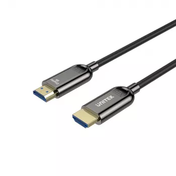HDMI kabelis Unitek C11085GY01-15M — HDMI Type A uz A, 30 m, HDMI 2.1, 8K@60Hz, 4K@144Hz, apzeltīti kontakti, melns