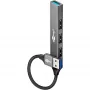 Goobay USB Hubs 74456 4-portu USB-A centrmezgls 5 Gbit/s gaiši pelēks