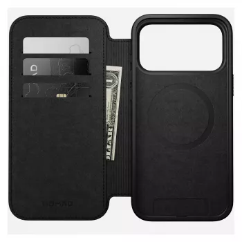 Ādas folio vāciņš Nomad Modern Leather Folio iPhone 17 Pro Max — Tan