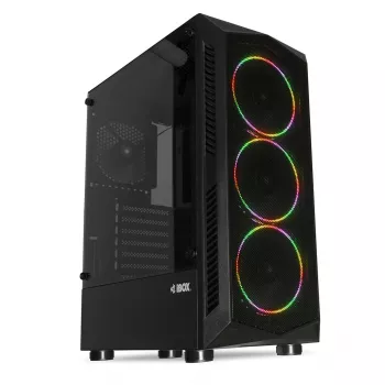 PC korpuss IBOX LUPUS 27 Midi Tower ATX, rūdīts stikls, RGB, 455×200×380 mm, atbalsta ATX, GPU līdz 32 cm