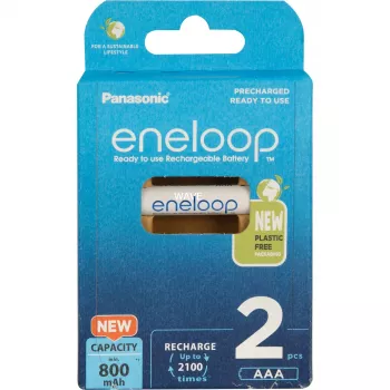 Panasonic Eneloop AAA 800 mAh uzlādējamās baterijas, 2 gab. (BK-4MCDE/2CP)