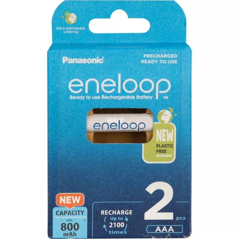 Panasonic Eneloop AAA 800 mAh uzlādējamās baterijas, 2 gab. (BK-4MCDE/2CP)