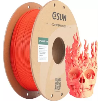 PLA MATTE DUAL 1,75mm SARKANS DZELTENS 1kg ESUN 3D FILAMENTS (PLA-MTD175B-RY1P1)