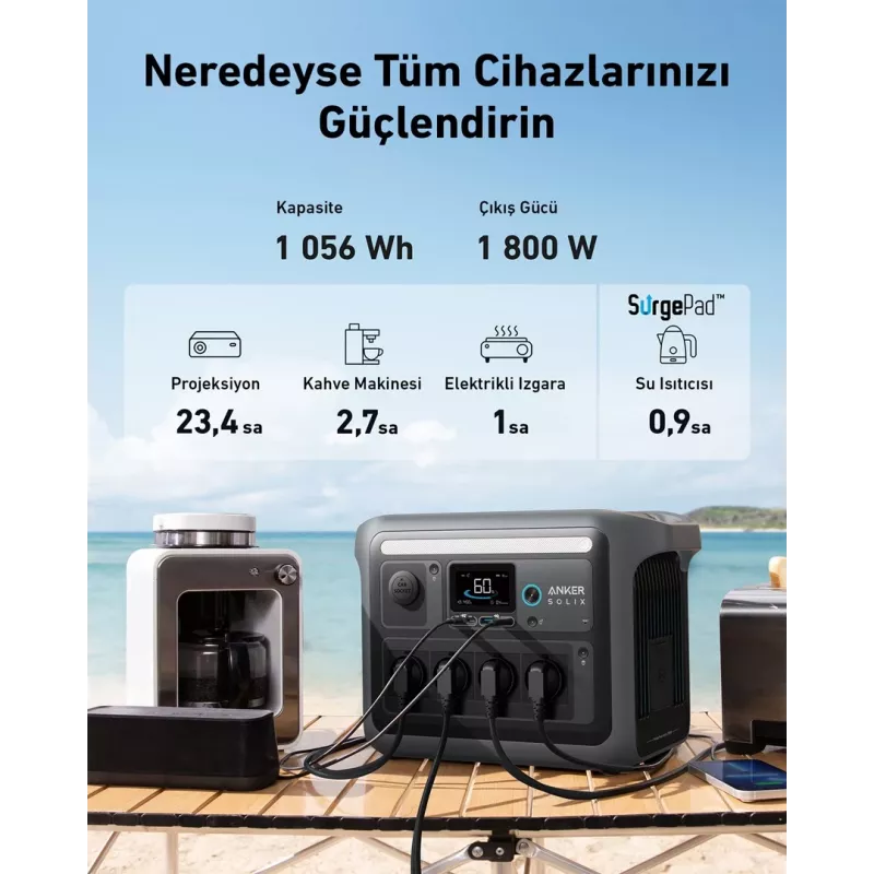 Anker Solix C1000X pārnēsājama elektrostacija 1800 W 12.9 kg
