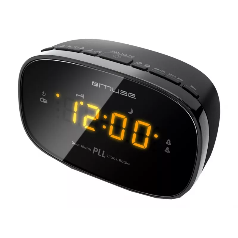 Radio modinātājs Muse M-150CR ar FM PLL uztvērēju, 1,52 cm LED displejs, modinātājs (radio/skaņas signāls), AC 230V/AAA baterijas