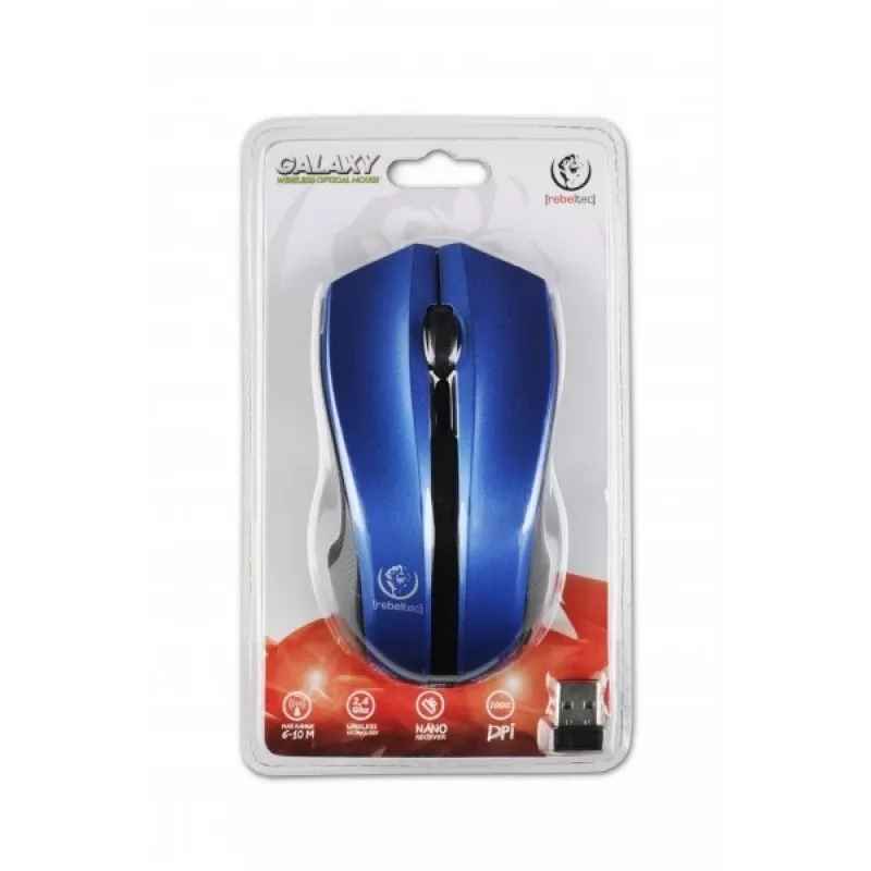 Rebeltec bezvadu optiskā pele, Galaxy Blue/Black