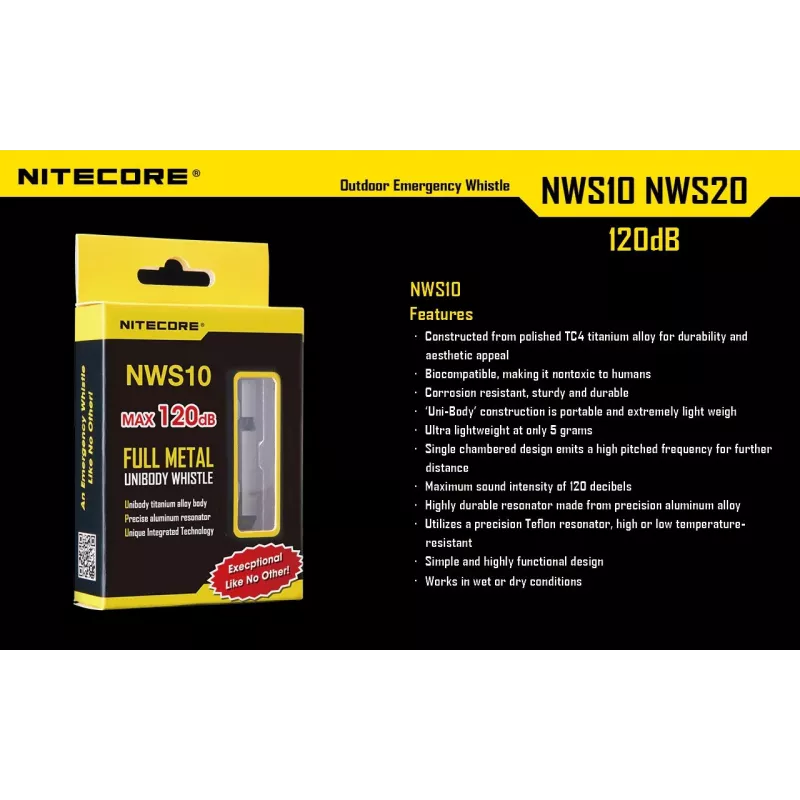 Svilpe Ārkārtas Situācijām 120DB NWS10 Nitecore
