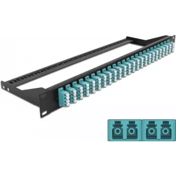 Patch panel DeLOCK 43401, 1U, 19 inch, LC, aqua/melns
