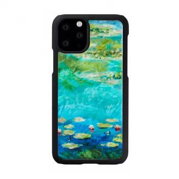 iKins viedtālruņa maciņš iPhone 11 Pro — ūdensrožu dizains, melns