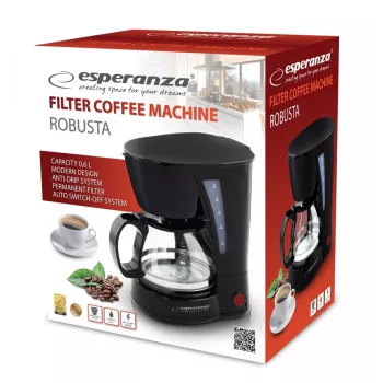 Pilienu kafijas automāts ESPERANZA EKC006, 0.6 L ūdens tvertne, 650 W, melns