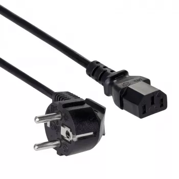 Akyga AK-PC-05C barošanas kabelis, CEE 7/7 uz IEC C13, varš 3 x 1 mm², 5 m, melns