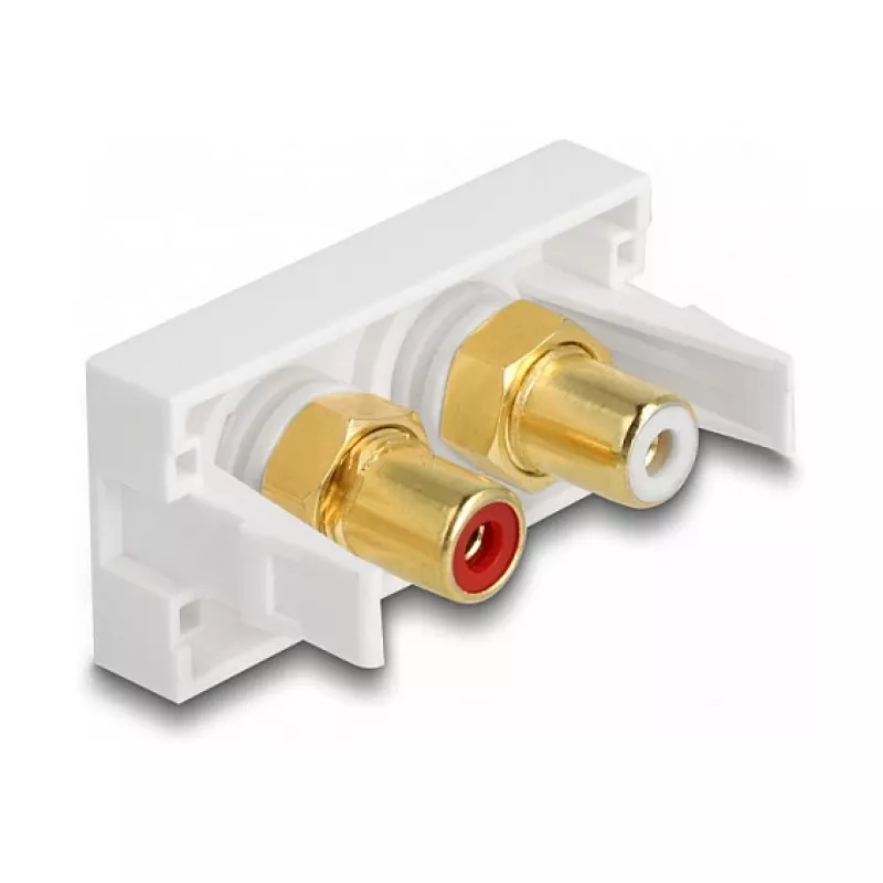 DeLOCK Easy 45 kontaktligzda 2 x RCA Balta ABS