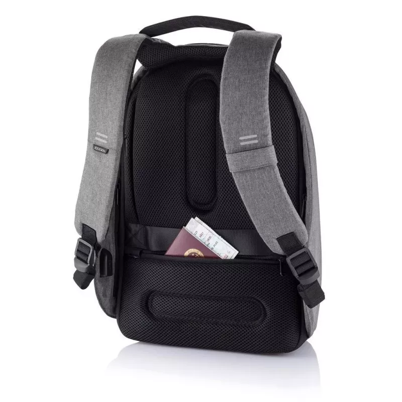 XD Design Bobby Hero Regular P705.292 pretaizdzīšanas mugursoma, paredzēta 15,6 collu portatīvajam datoram un 12,9 collu planšetei, 16 l, USB uzlādes pieslēgvieta, RFID kabata, pelēkā krāsā
