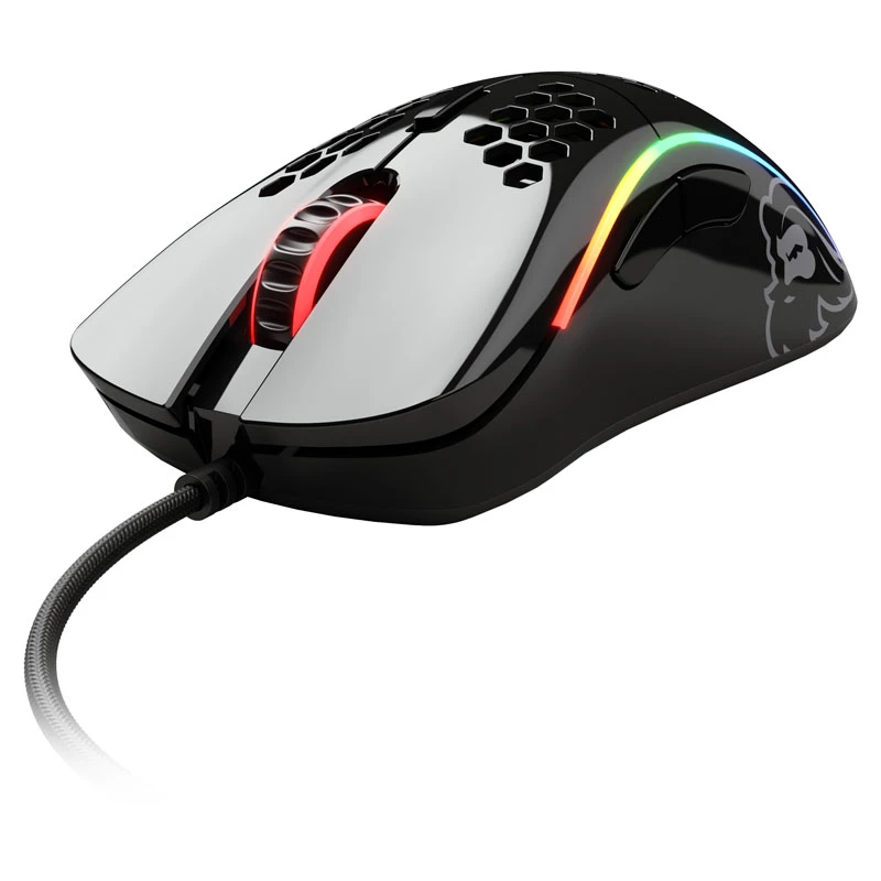 Glorious Gaming Glorious Model D Glossy (Melns) - optiskā pele, labā roka, USB Type-A, 12000 DPI, 1 ms
