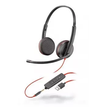 HP Poly Blackwire C3225 USB - 3200 sērija - Austiņas - Uz auss - Vadu - USB, 3,5 mm ligzda - Trokšņu izolācija (209747-101)
