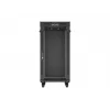 Tīkla skapis LANBERG 19 inch 24U 600x800 mm melns ar stikla durvīm un LCD izgriezumu (Flat Pack) v2