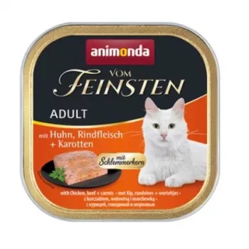 ANIMONDA Vom Feinsten Adult Chicken, beef and carrots - slapjā barība kaķiem - 100g