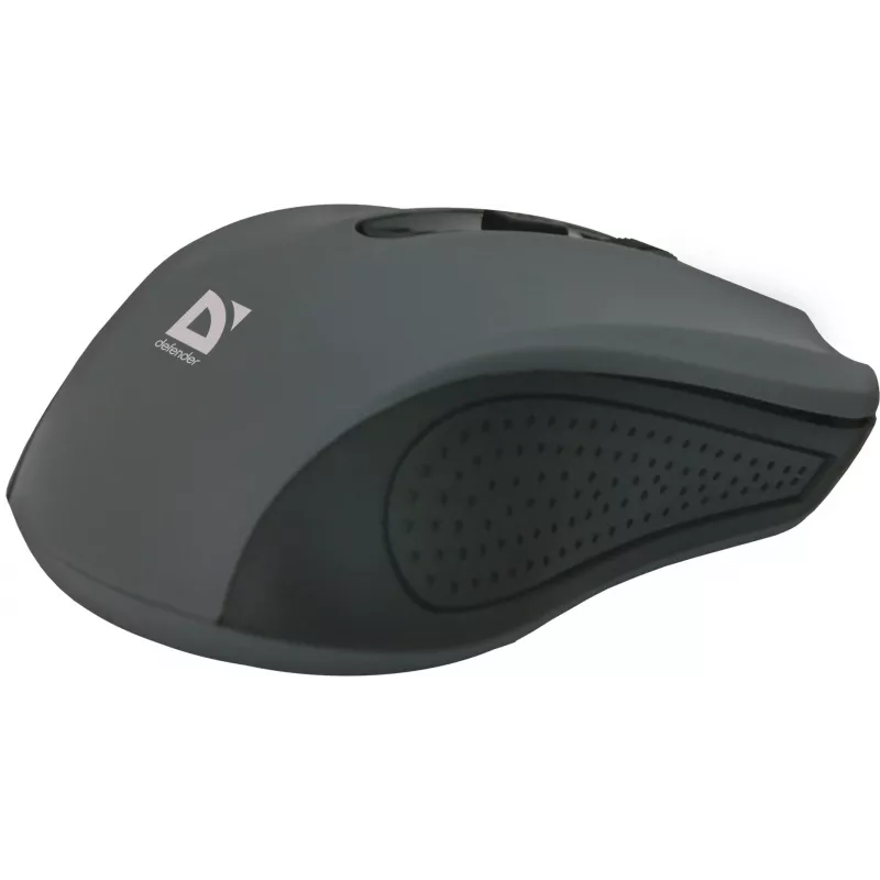 Bezvadu optiskā pele DEFENDER MM-935 RF, ambidextrous, 1600 DPI, pelēka, USB uztvērējs, AAA baterijas