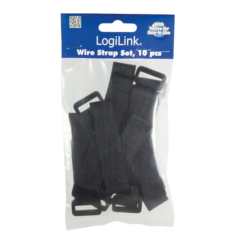 Kabeļu saites LOGILINK KAB0056 Neilons 150 mm Melnas, iepakojumā 10 gab.