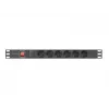Lanberg PDU-05F-0200-BK strāvas sadalītājs (PDU) 5 kontaktligzdas 1U Melns