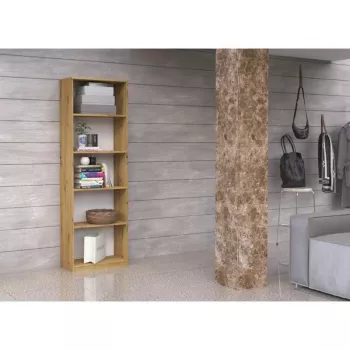 Biroja grāmatu skapis Topeshop R40 ARTISAN, ozols, 5 plaukti, 400×300×1820 mm, skaidu plātne