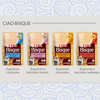 INABA Ciao Bisque Tuna with Salmon 40 g slapjš kaķu našķis