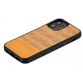 Telefona maciņš Man and Wood iPhone 12 mini, siļķu kaula (arancia) melns