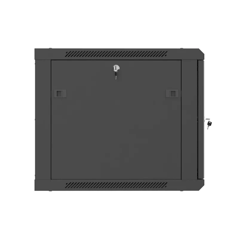 Sienas stiprinājuma 19 inch skapis 9U 600x600 mm melns ar perforētām durvīm