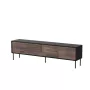 TV skapis CORTINA 4D 200x40x55 cm, melna virsma, valriekstu fasādes