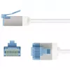 GOOBAY Ultra-Flexible Cat.6a Patch Cable slim, U/FTP, balts, 1 m, ar īpaši īsu spraudni