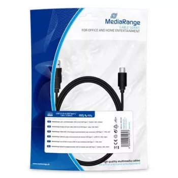 USB kabelis MediaRange MRCS182 USB 3.2 Gen 1 1.8 m USB A USB C Melns