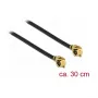 Koaksiālais kabelis DeLOCK 89609 0.3m MHF (I-PEX) Melns Zelts