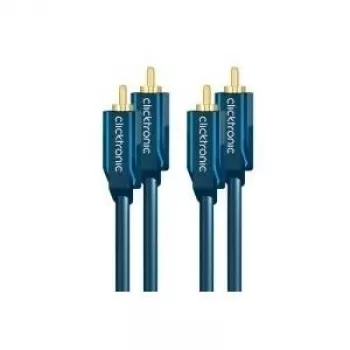 Stereo audio kabelis (2x RCA-Spalva/2x RCA-Spalva) - 1,0 m RCA koaksiālais kabelis bagātīgai stereo skaņai
