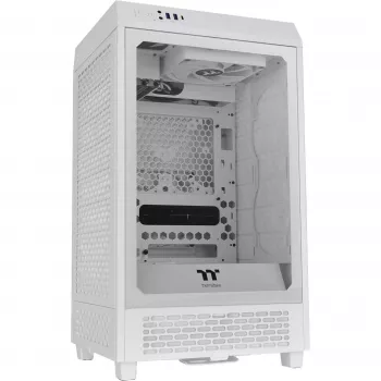 Thermaltake The Tower 200 Micro-Tornis Mini-ITX korpuss ar skatlogu balts