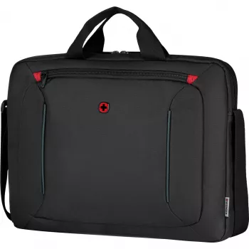 Somas portatīvajam datoram Wenger BQ 16 Slimcase Toploader Black – 16 collu, augšējā iekraušana, polsterēts nodalījums