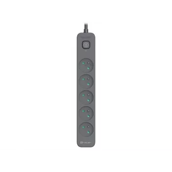 TRACER Power Line+ 3m Graphite pārsprieguma aizsardzības pagarinātājs (5 kontaktligzdas)