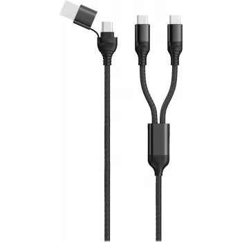 USB kabelis 2GO 797367 1.2m USB A/USB C 2 x USB C melns
