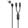 USB kabelis 2GO 797367 1.2m USB A/USB C 2 x USB C melns