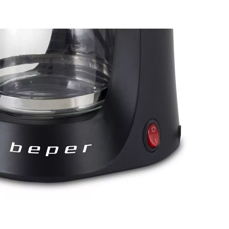 Beper BC.060 pilienu kafijas aparāts, 0,6 l stikla kanna, 600 W, melns