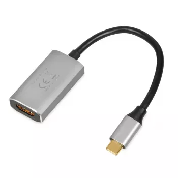 IBOX USB-C uz HDMI adaptera kabelis IACFAK, USB-C (tēviņš) uz HDMI (mātīte), 4K 60Hz, taisni savienotāji, sudraba krāsa