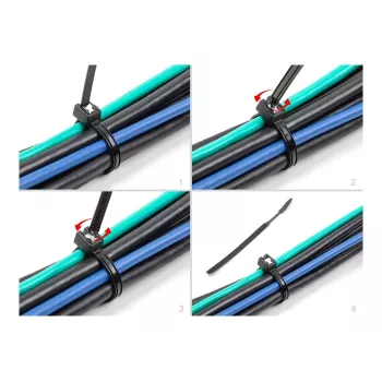 Kabeļu saite DeLOCK 200x4,8mm 50gab Melna